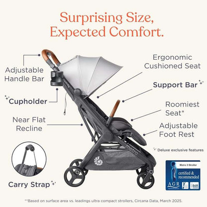 New Ergobaby Metro 3 Deluxe Baby Stroller (Pearl Grey) - Kidsy