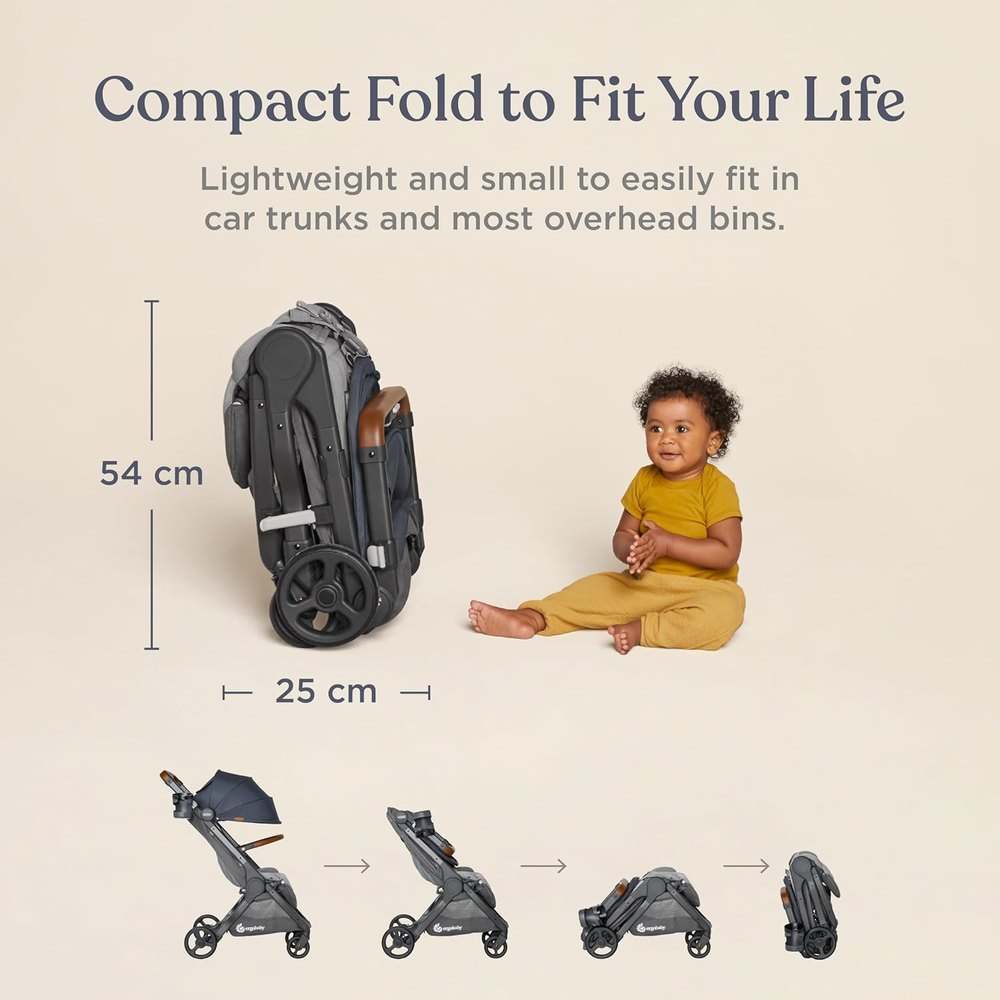 New Ergobaby Metro+ Deluxe Compact Baby Stroller (Skyline Shawdow) - Kidsy