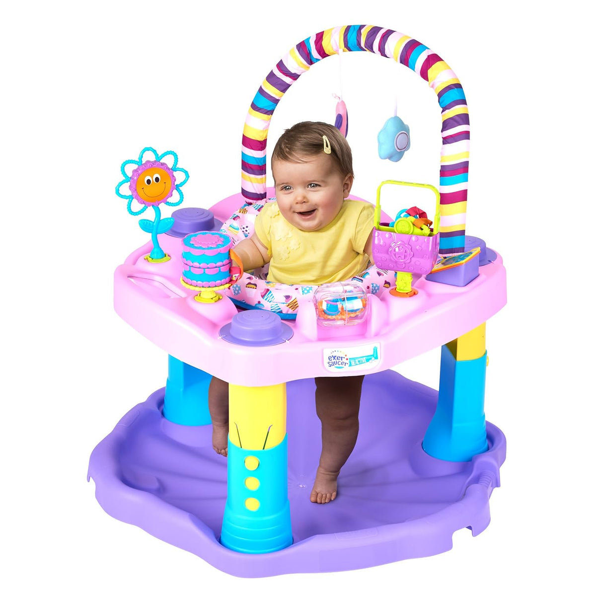 New Evenflo Exersaucer Bouncing Activity Saucer (Sweet Tea Party) - Kidsy