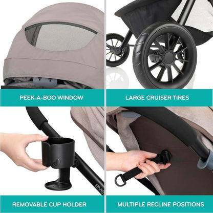 New Evenflo Pivot Modular Travel System with LiteMax Infant Car Seat (Dusty Rose Pink) - Kidsy