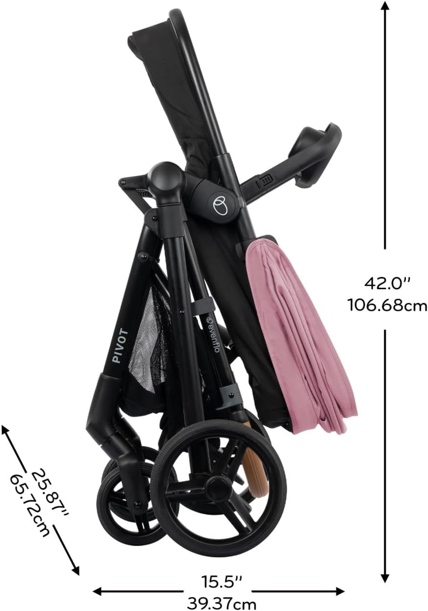 New Evenflo Pivot NXT Travel System with LiteMax NXT Infant Car Seat (Lilas Pink) - Kidsy