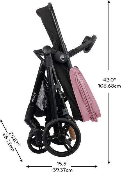 New Evenflo Pivot NXT Travel System with LiteMax NXT Infant Car Seat (Lilas Pink) - Kidsy