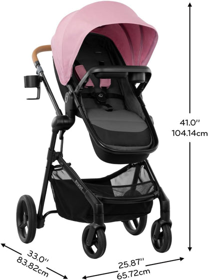 New Evenflo Pivot NXT Travel System with LiteMax NXT Infant Car Seat (Lilas Pink) - Kidsy