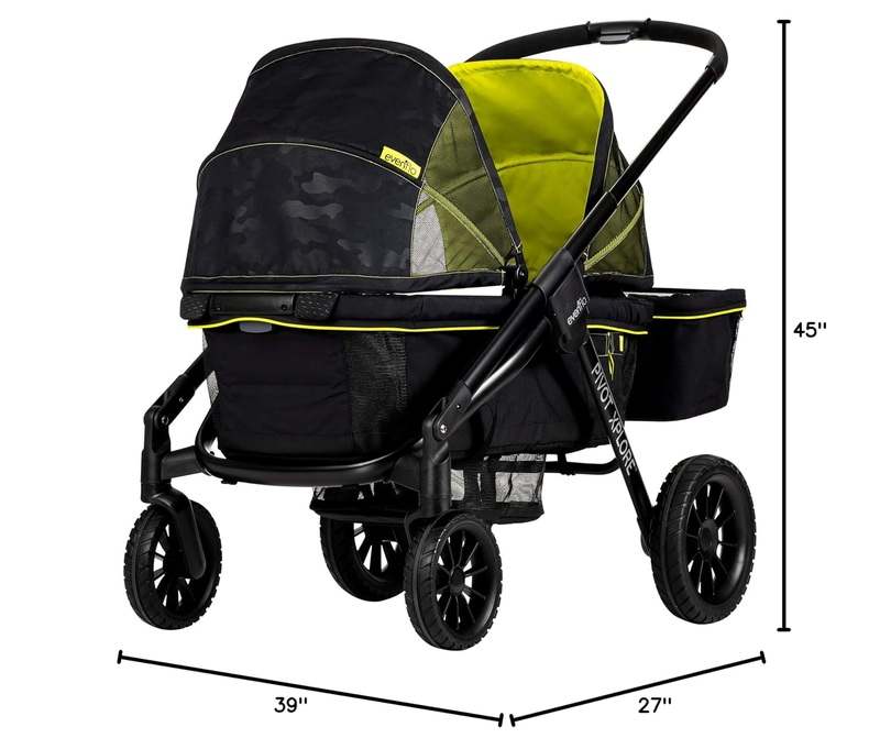 New Evenflo Pivot Xplore All - Terrain Stroller Wagon (Wayfarer Black) - Kidsy