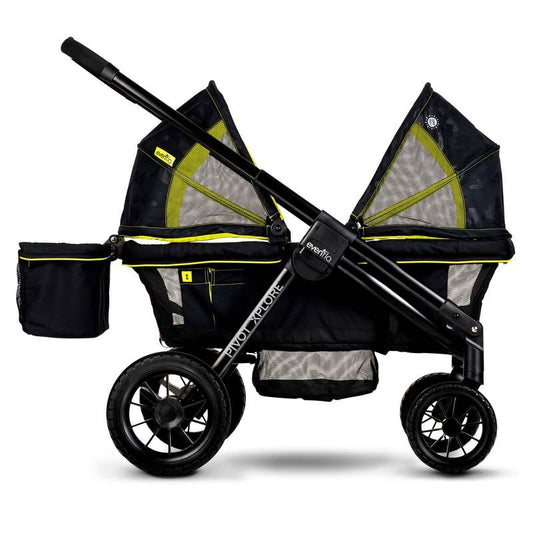 New Evenflo Pivot Xplore All - Terrain Stroller Wagon (Wayfarer Black) - Kidsy