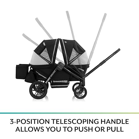 New Evenflo Pivot Xplore Dreamz All - Terrain Stroller Wagon with Bassinet Insert (Jetsetter Black) - Kidsy