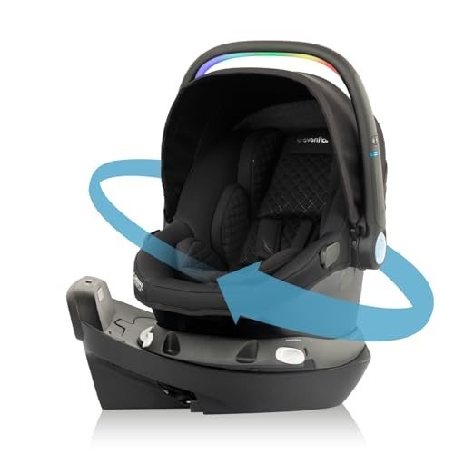 New Evenflo Revolve180 LiteMax NXT Rotational Infant Car Seat with SensorySoothe (Jasper Black) - Kidsy