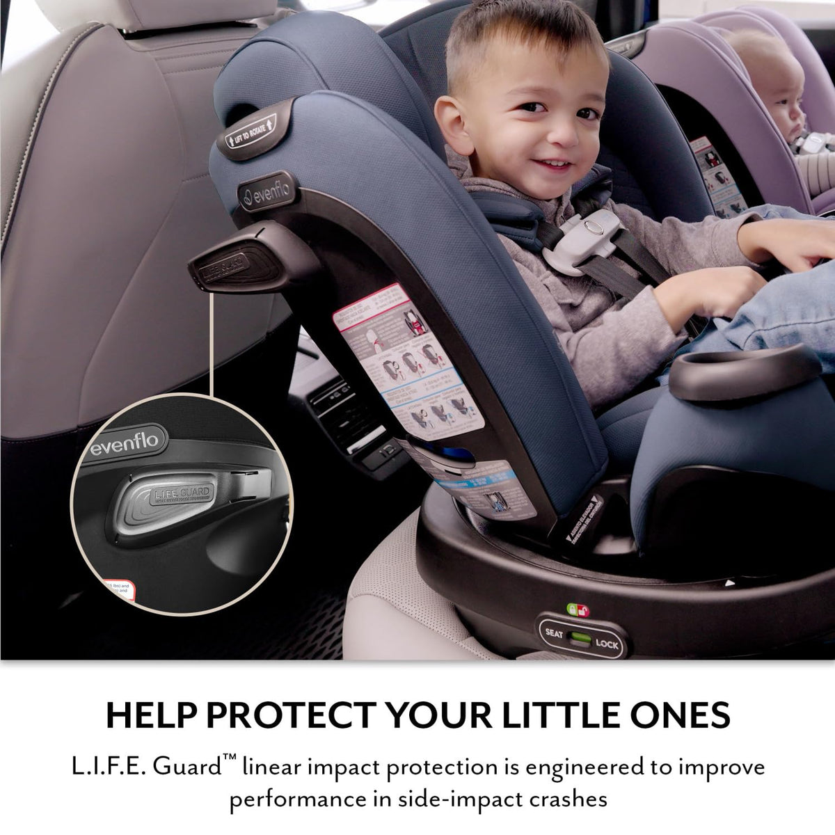 New Evenflo Revolve360 Extend All-in-One Car Seat with Rotating Design (Travertine) - Kidsy
