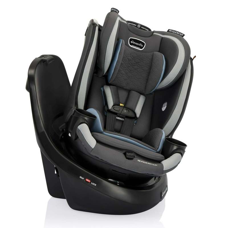 New Evenflo Revolve360 Slim 2 - in - 1 Rotational Car Seat (Stow Blue) - Kidsy