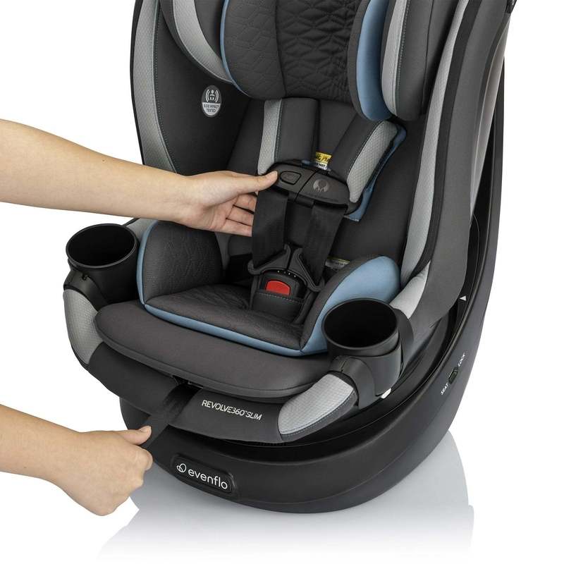 New Evenflo Revolve360 Slim 2 - in - 1 Rotational Car Seat (Stow Blue) - Kidsy