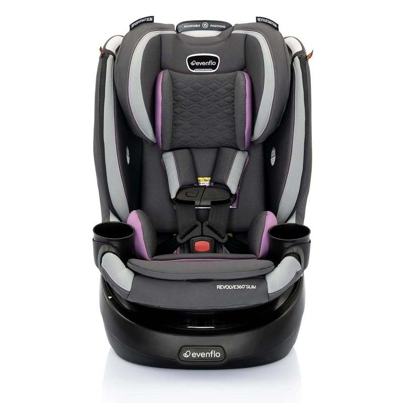 New Evenflo Revolve360 Slim 2 - in - 1 Rotational Car Seat with Quick Clean Cover (Sutton Purple) - Kidsy