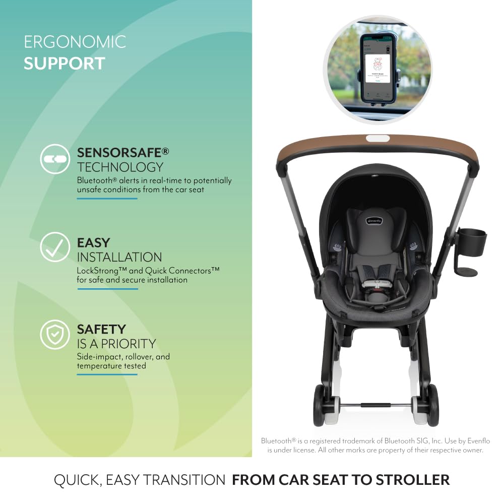 New Evenflo Shyft DualRide Infant Car Seat Stroller Combo (Boone Gray) - Kidsy