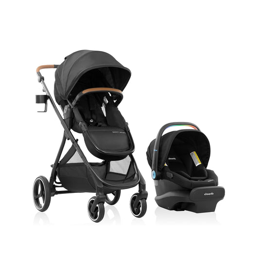 New Evenflo Shyft Intuiti Travel System Featuring LiteMax NXT Preemie and Infant Car Seat (Eclipse Black) - Kidsy