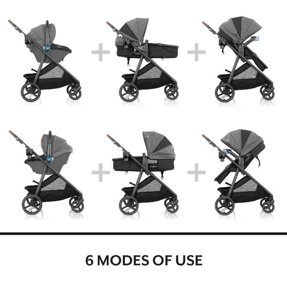 New Evenflo Shyft Intuiti Travel System Featuring LiteMax NXT Preemie and Infant Car Seat (Eclipse Black) - Kidsy