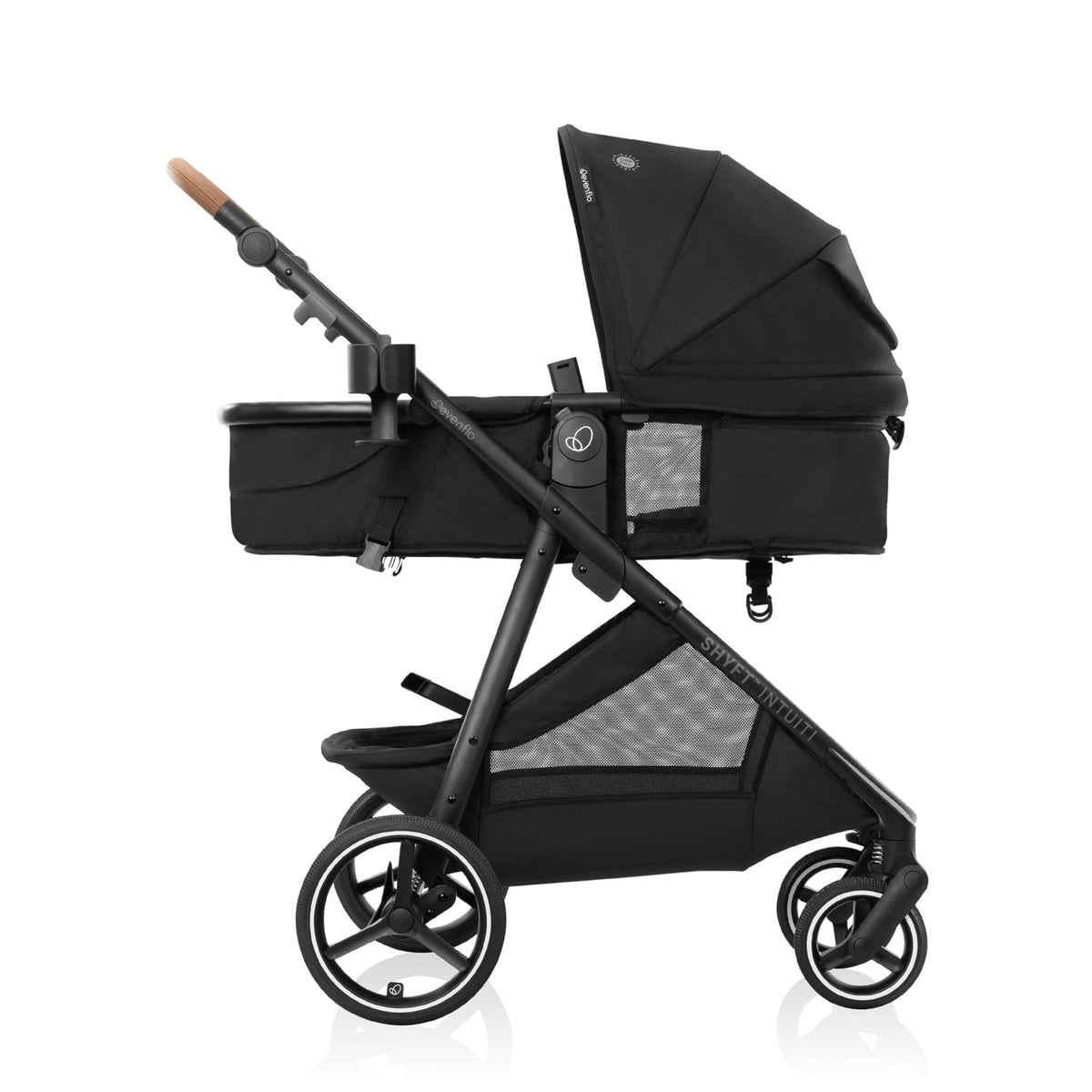 New Evenflo Shyft Intuiti Travel System Featuring LiteMax NXT Preemie and Infant Car Seat (Eclipse Black) - Kidsy