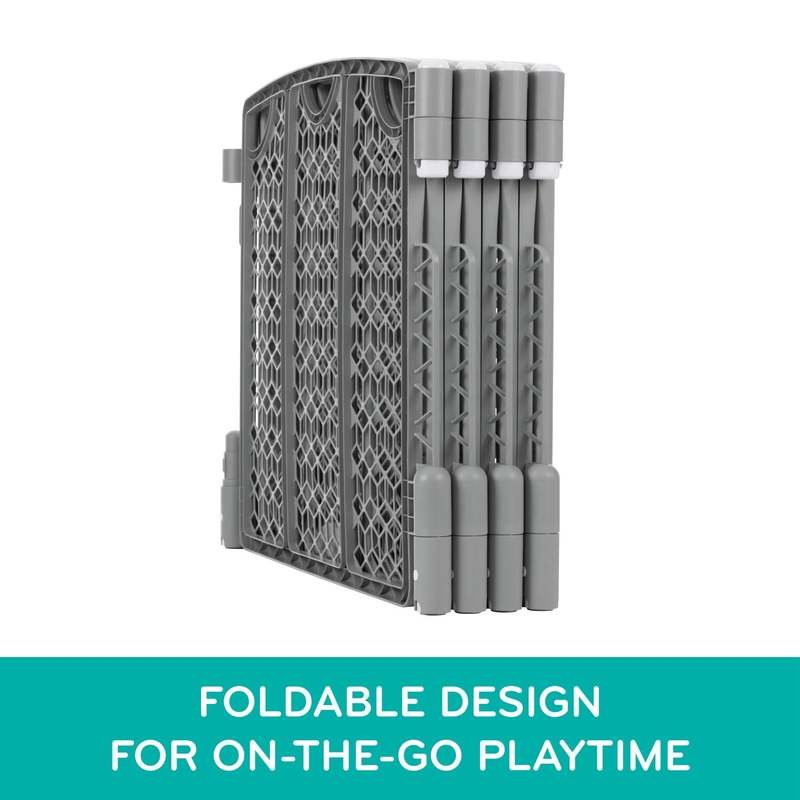 New Evenflo Versatile Play Space Adjustable Play Area, Plastic, 8 - Panel (Cool Gray) - Kidsy