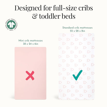 New Evolur I Heart You 3-Piece Toddler Bedding Set (Baby Pink with Heart Print) - Kidsy