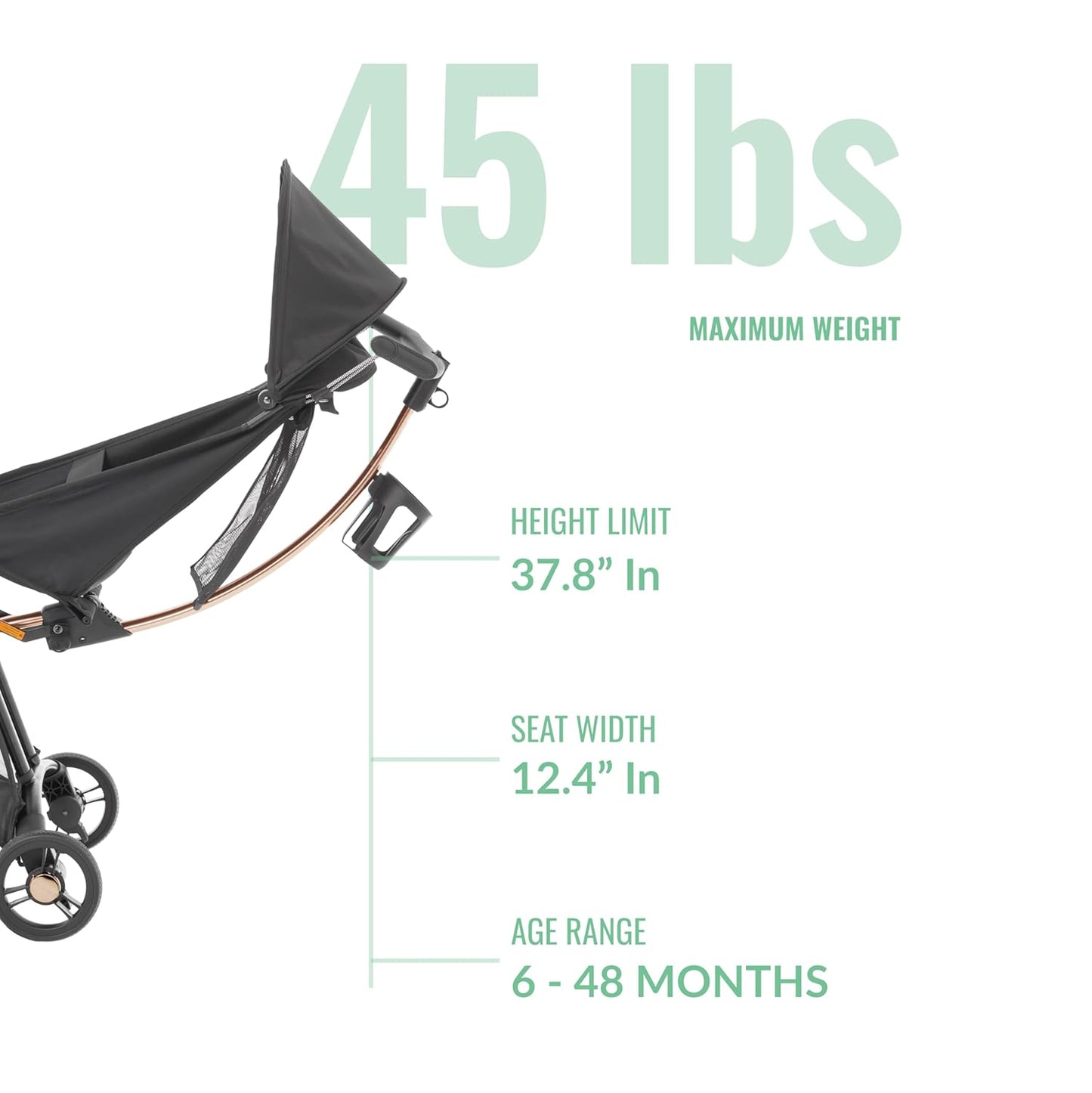 New Evolur Roamer Ultra Lightweight Stroller (Gold Black) - Kidsy