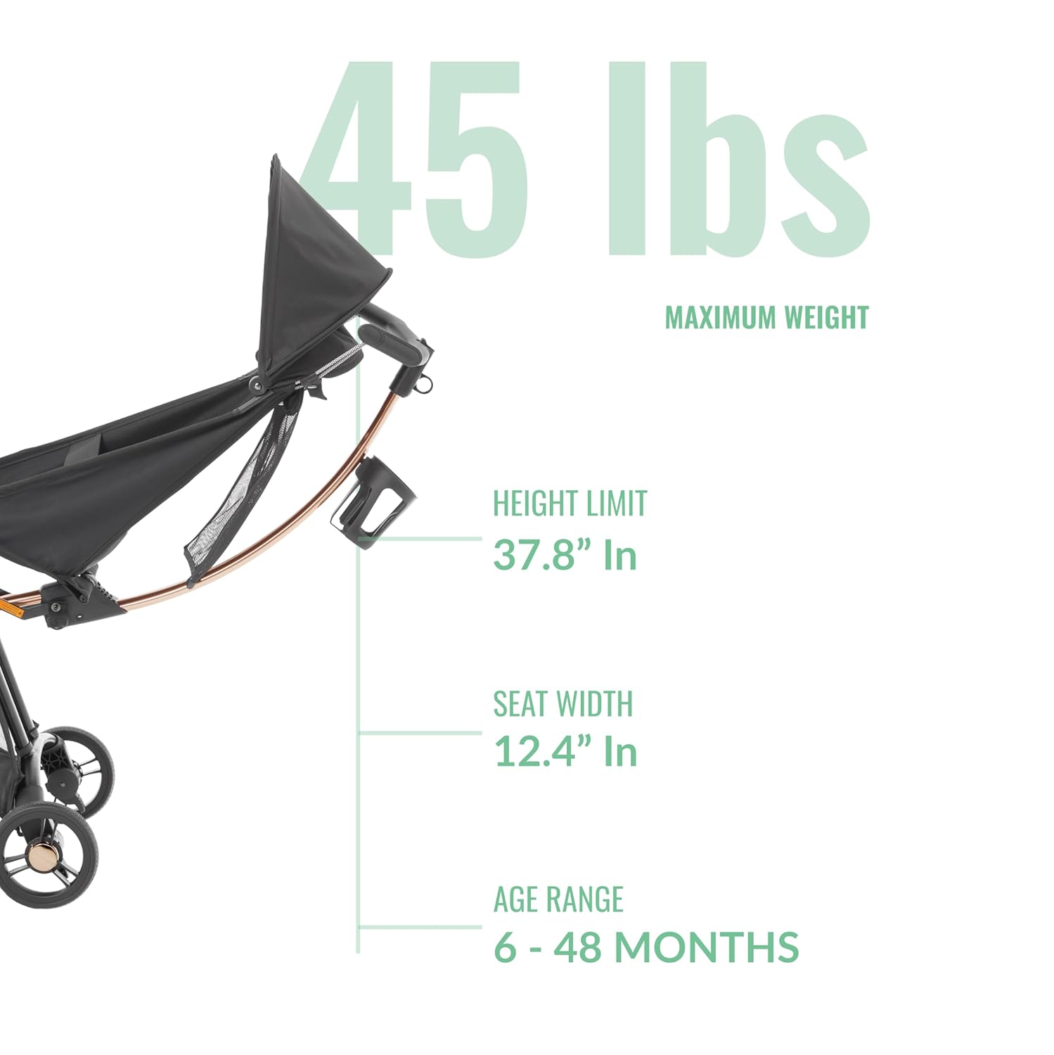 New Evolur Roamer Ultra Lightweight Stroller (Gold Black) - Kidsy