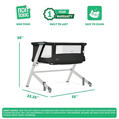 New Evolur Stellar Bassinet and Bedside Sleeper (Black) - Kidsy