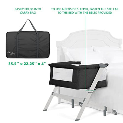 New Evolur Stellar Bassinet and Bedside Sleeper (Black) - Kidsy