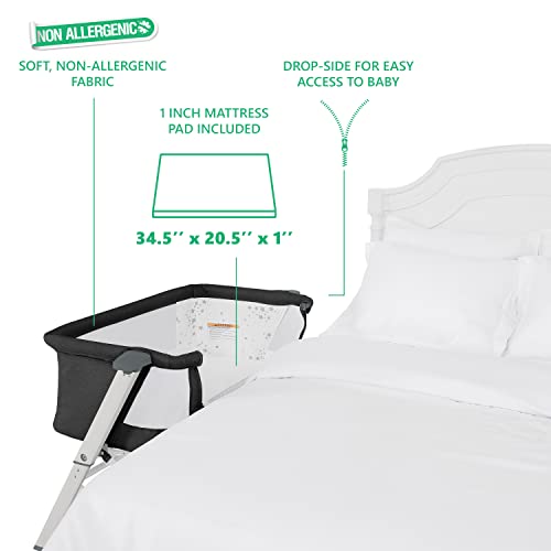New Evolur Stellar Bassinet and Bedside Sleeper (Black) - Kidsy