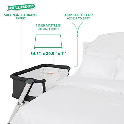 New Evolur Stellar Bassinet and Bedside Sleeper (Black) - Kidsy