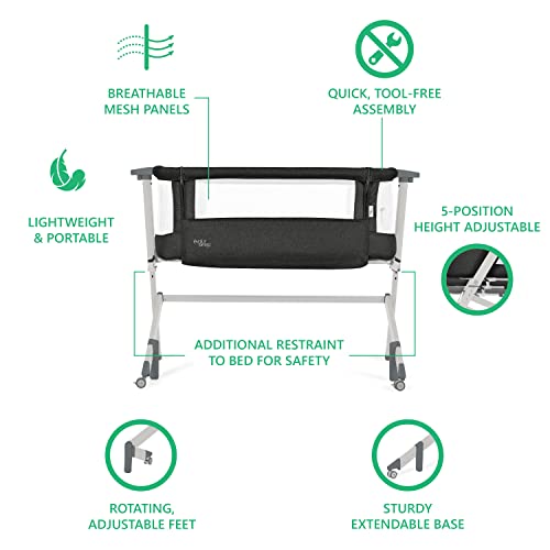 New Evolur Stellar Bassinet and Bedside Sleeper (Black) - Kidsy