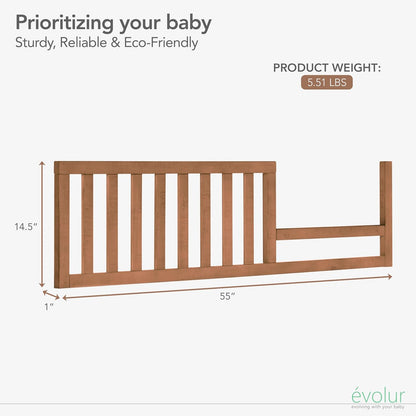 New Evolur Stilnovo Convertible Crib Toddler Guard Rail (Sugar Cane) - Kidsy