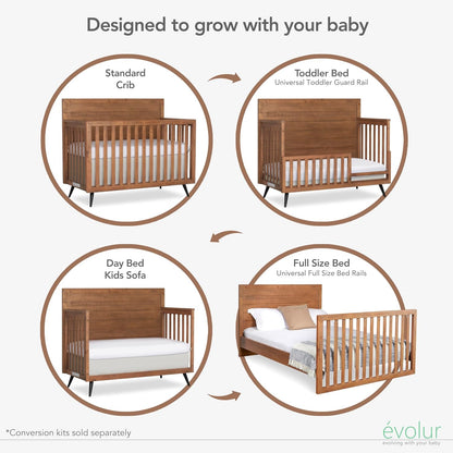 New Evolur Stilnovo Convertible Crib Toddler Guard Rail (Sugar Cane) - Kidsy