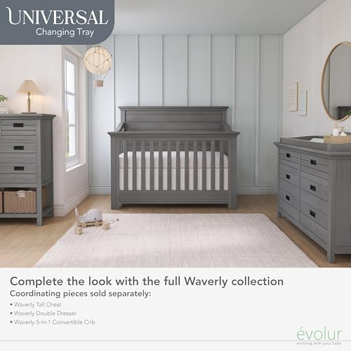 New Evolur Universal Changing Tray (Rustic Grey) - Kidsy