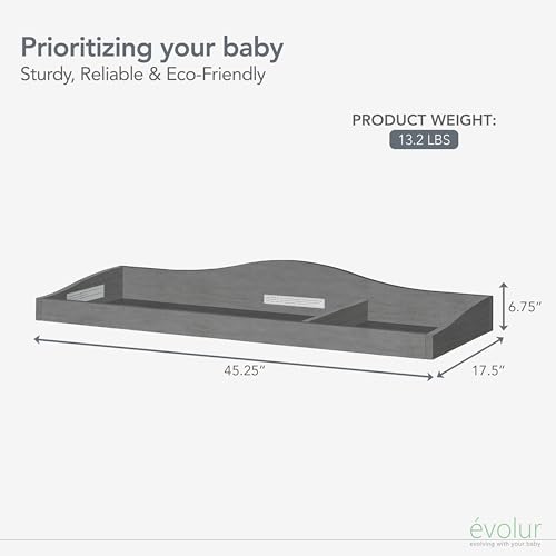New Evolur Universal Changing Tray (Rustic Grey) - Kidsy