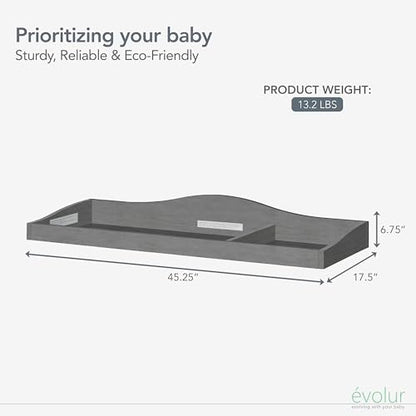 New Evolur Universal Changing Tray (Rustic Grey) - Kidsy