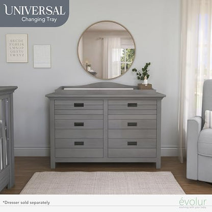 New Evolur Universal Changing Tray (Rustic Grey) - Kidsy