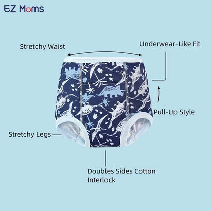 New EZ Moms Potty Training Underwear 10 Pack, 5T (Dinosaur Print) - Kidsy