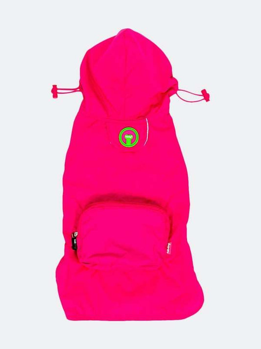 New Fabdog Hot Pink Packaway Raincoat - Hot Pink - L - Kidsy