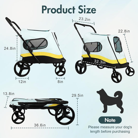 New FAHKNS Extra - Large Pet Stroller for Dogs, Holds Up to 176 lbs - Kidsy