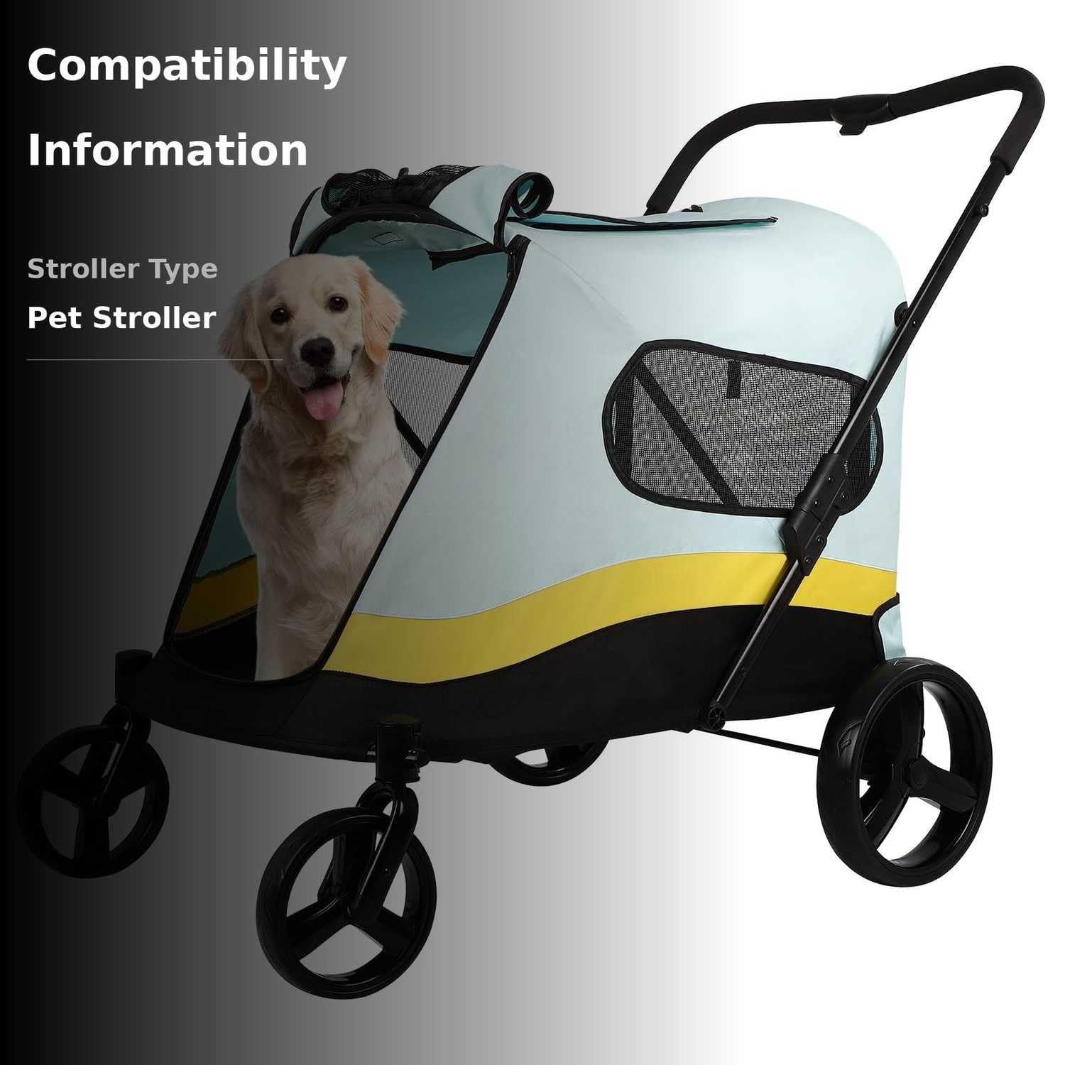 New FAHKNS Extra - Large Pet Stroller for Dogs, Holds Up to 176 lbs - Kidsy