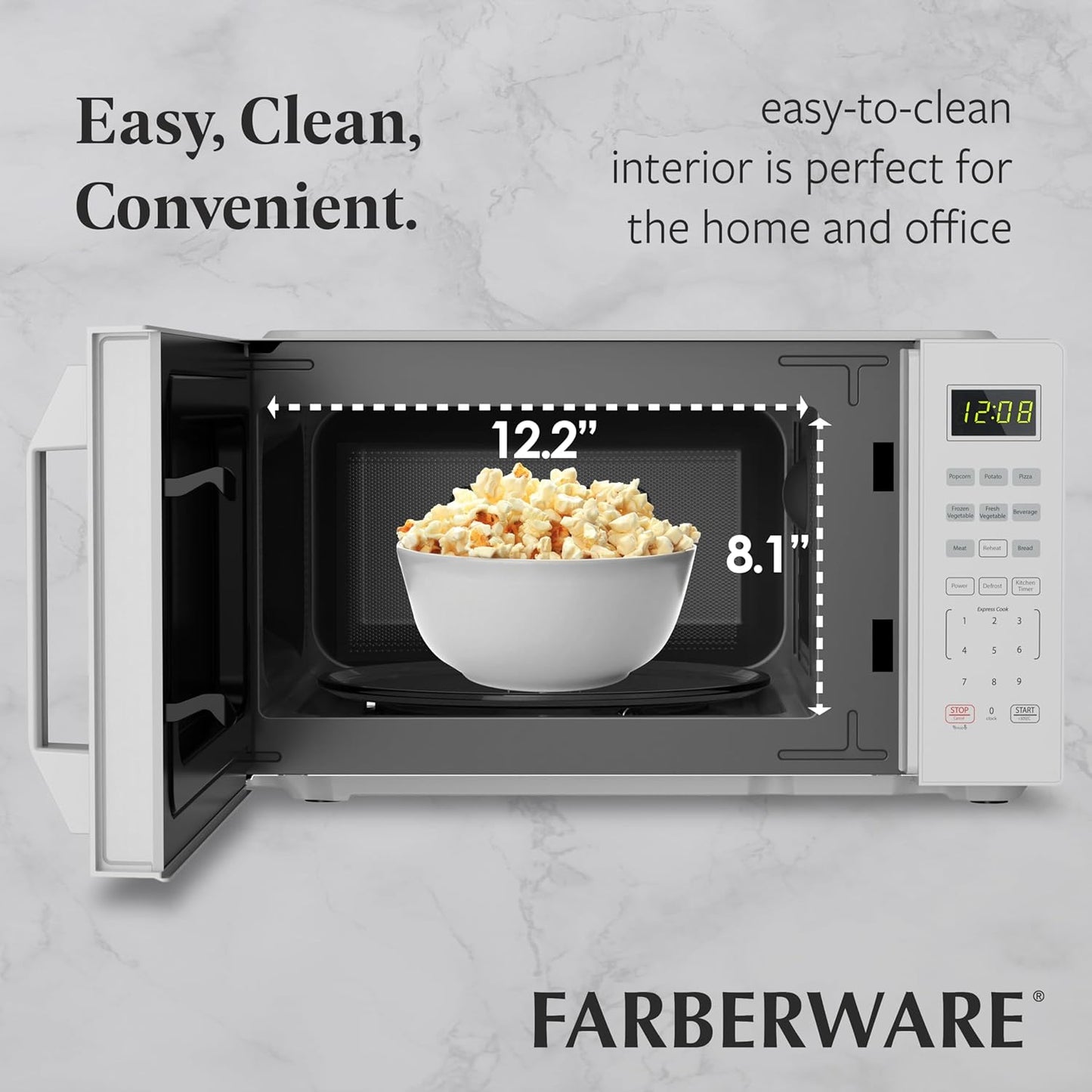 New Farberware Countertop Microwave Oven 700W, 0.7 Cu. Ft. Capacity (White) - Kidsy