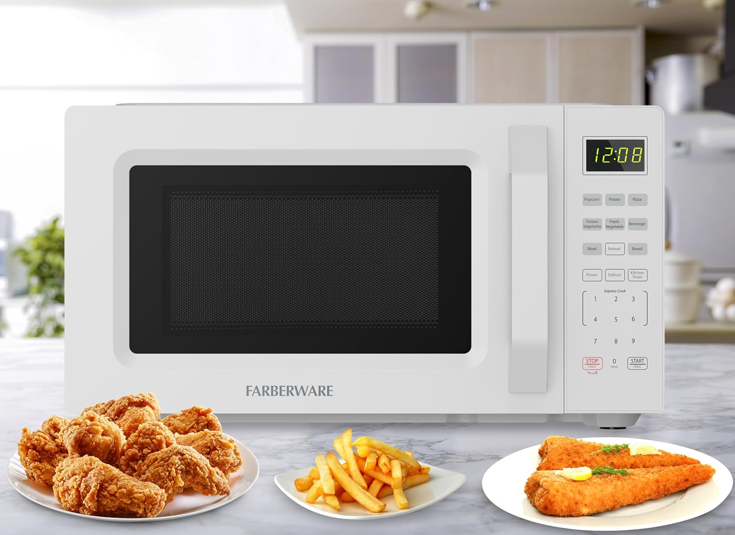 New Farberware Countertop Microwave Oven 700W, 0.7 Cu. Ft. Capacity (White) - Kidsy
