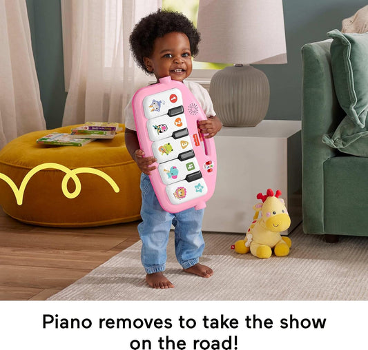 New Fisher-Price Glow and Grow Kick & Play Piano Gym (Pink) - Kidsy