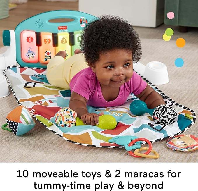 New Fisher - Price Kick & Play Piano Gym with Maracas (Blue) - Kidsy