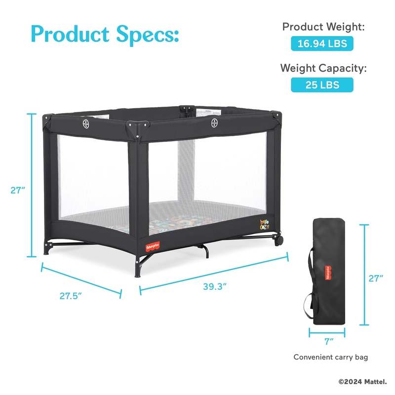 New Fisher - Price Play All Day Baby Playard (Black) - Kidsy