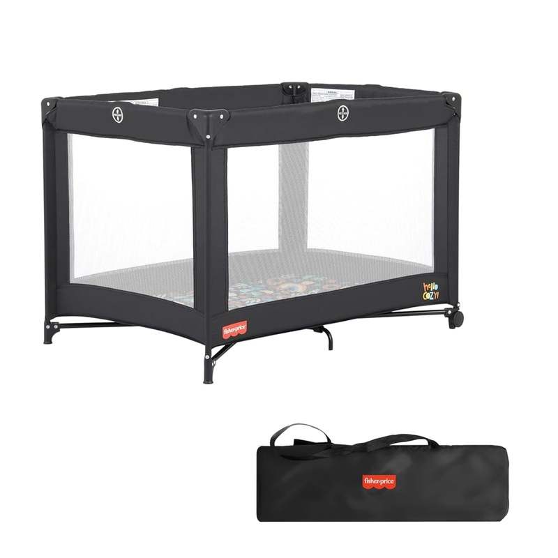 New Fisher-Price Play All Day Baby Playard (Black)
