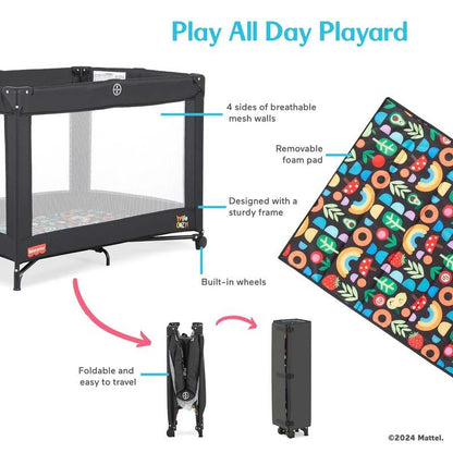 New Fisher - Price Play All Day Baby Playard (Black) - Kidsy
