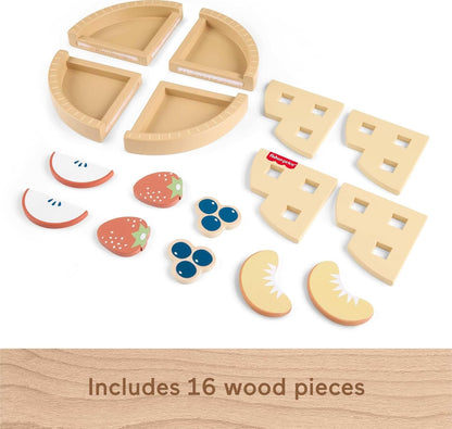 New Fisher - Price Wood Tiny Garden 16 - Piece Fruit Pie Play Food Set - Kidsy
