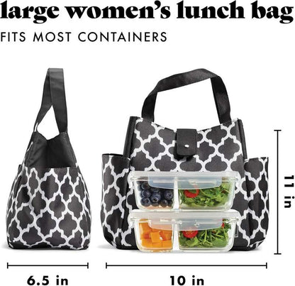 New Fit & Fresh Westport Insulated Lunch Bag (Black/White) - Kidsy