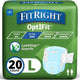 New FitRight Ultra Heavy Absorbency Incontinence Briefs, Large 20 Count - Kidsy