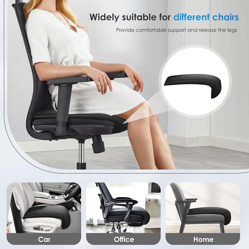 New FLORICH Car Seat Extender Leg Extender Support Cushion for Driver Seats Office Chair (Dark Black) - Kidsy