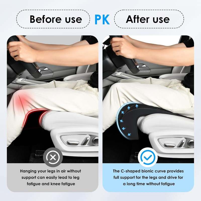 New FLORICH Car Seat Extender Leg Extender Support Cushion for Driver Seats Office Chair (Dark Black) - Kidsy